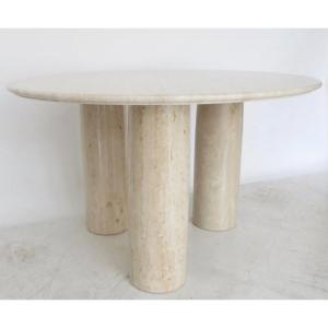 “colonnato” Dining Room Table By Mario Bellini For Cassina, Travertine, Italy, 1977