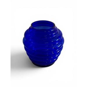 Art Deco Cobalt Blue Glass Vase