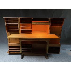 Bureau "Magic in a Box" 1950 Mummenthaler & Meier Desk Suisse escamotable et ultra compact