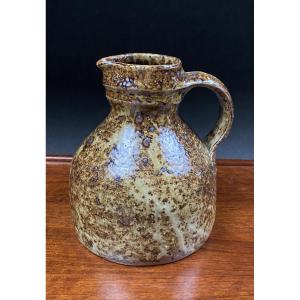 Glazed Pyritic Stoneware Pitcher By Gustave Tiffoche (1930–2011) – 1970s