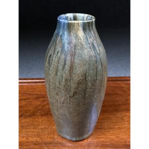 Jean Pointu, 1910. Baluster Vase In Stoneware, Carriès School, Model 158