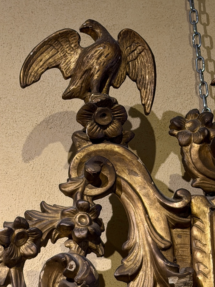 Important miroir Louis XIV en bois sculpté et doré, Venise, fin du XVIIe siècle-photo-2