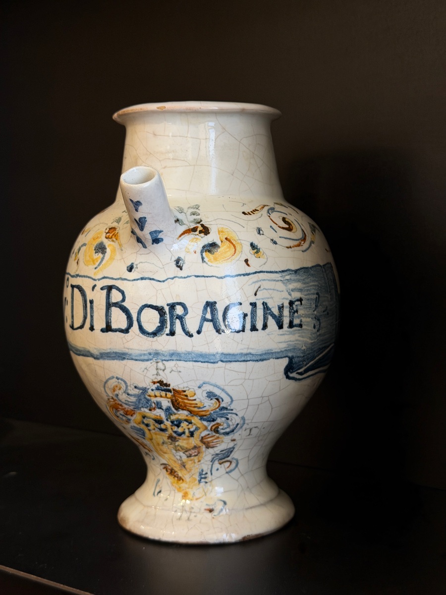 Pharmacy Jar Made Of Faenza Compendiary Majolica, Late 16th Century-photo-2