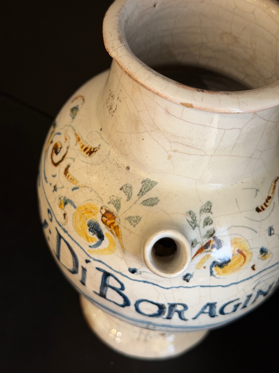 Pharmacy Jar Made Of Faenza Compendiary Majolica, Late 16th Century-photo-3