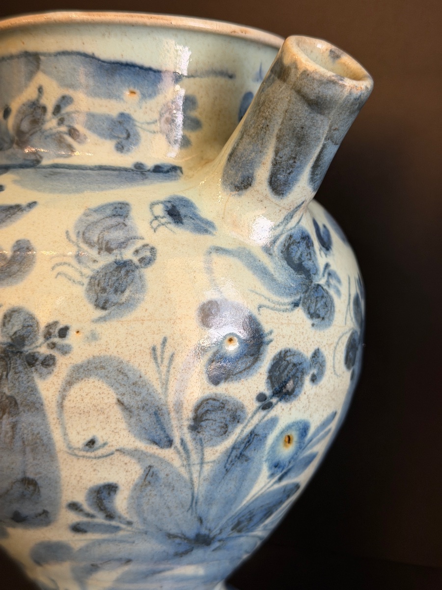 Vase de pharmacie en faïence de Savone à décor "a tappezzeria", XVIIe siècle-photo-2