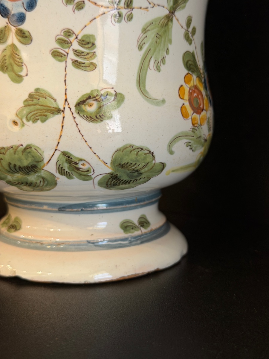 Albarello en faïence de Pesaro à décor floral polychrome, XVIIIe siècle-photo-3
