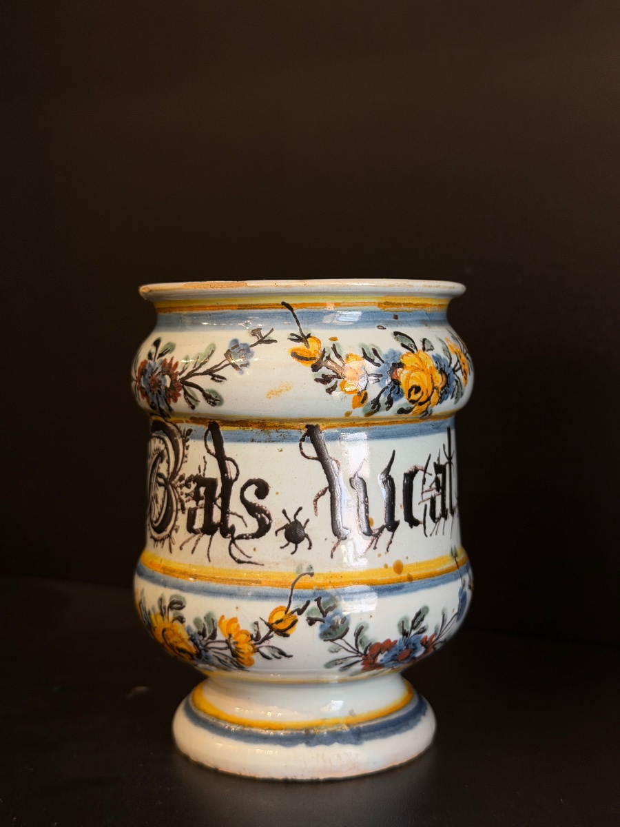 18th-century Turin Majolica Apothecary Jar