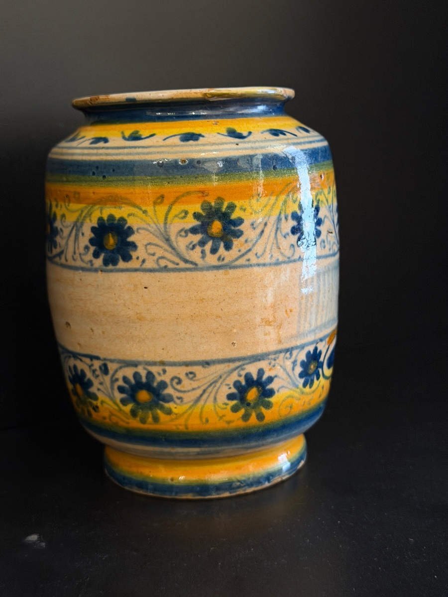 Montelupo Majolica Albarello With Renaissance Decoration, 16th Century-photo-3