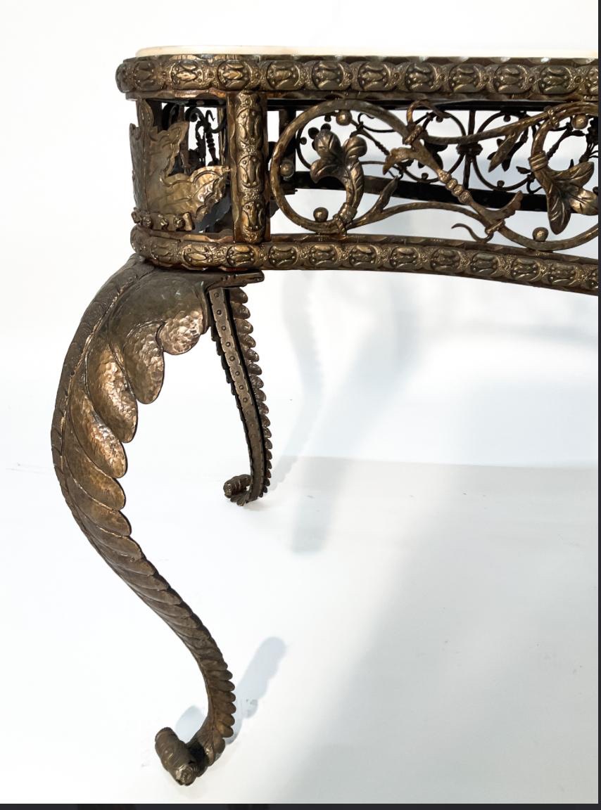 Wrought-iron Table With A Marble Top And Six Chairs, 1920s-photo-4