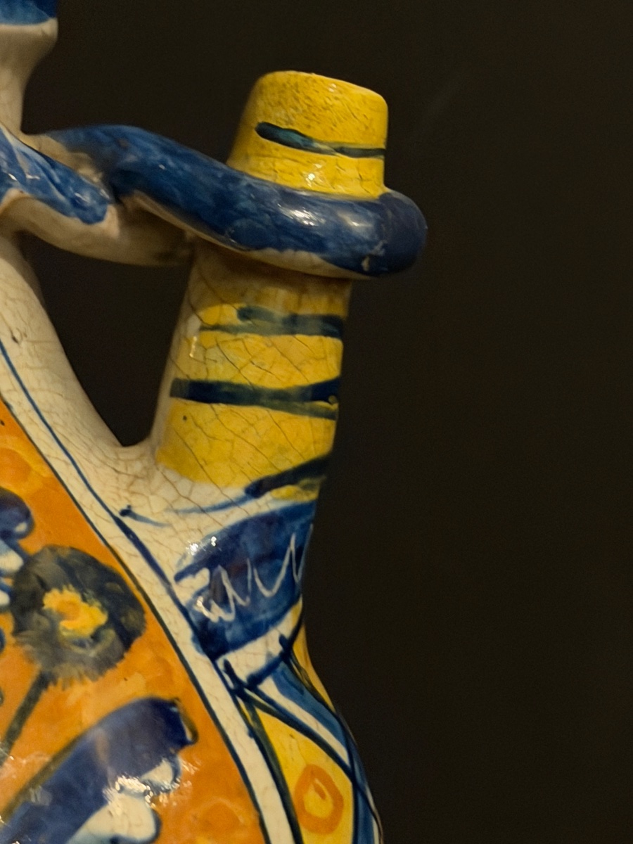 Polychrome Majolica Jug From Siena, 15th Century-photo-2