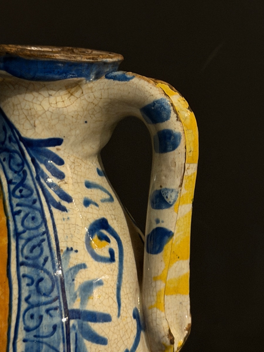 Polychrome Majolica Jug From Siena, 15th Century-photo-4