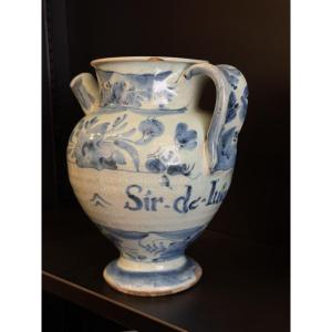 17th-century "tapestry-style" Majolica Pharmacy Jar From Savona
