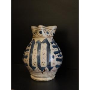 Majolica Jug With A Relief Depiction Of A Zaffera, Tuscany, 15th Century