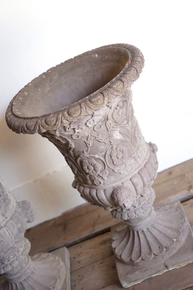 Paire De Vases En Béton-photo-4