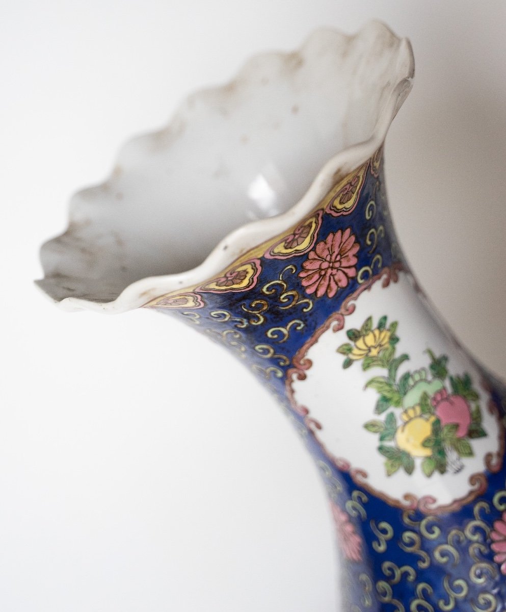 Paire d'Anciens Vases Chinois En Porcelaine Bleue Et Blanche -photo-6