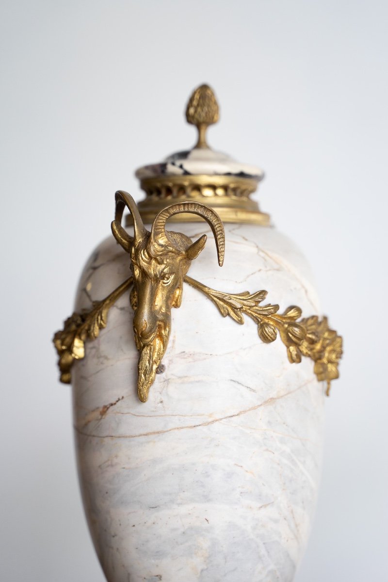 Anciens Vases En Marbre Breccia Perle-photo-2