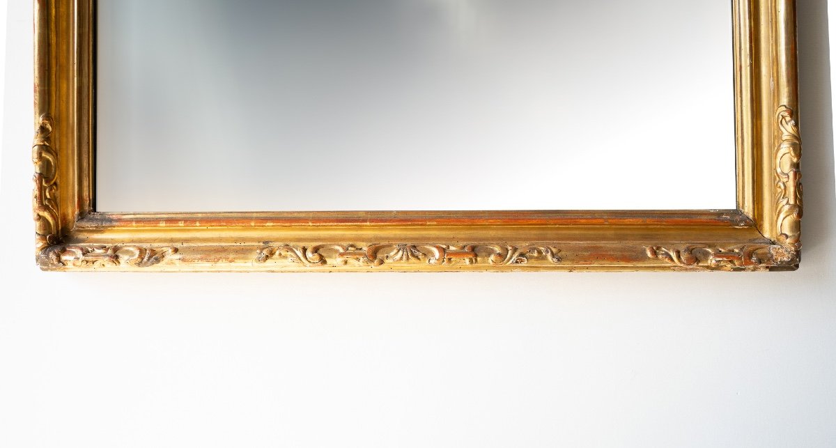 Ancient Carved Giltwood Mirror-photo-3