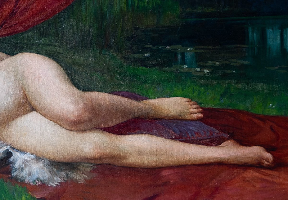 Nude Woman With Red Drapery-photo-4