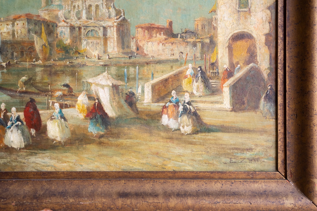 Vue de Venise avec l’église de la Salute – Eugenio Zeno Bonivento-photo-4