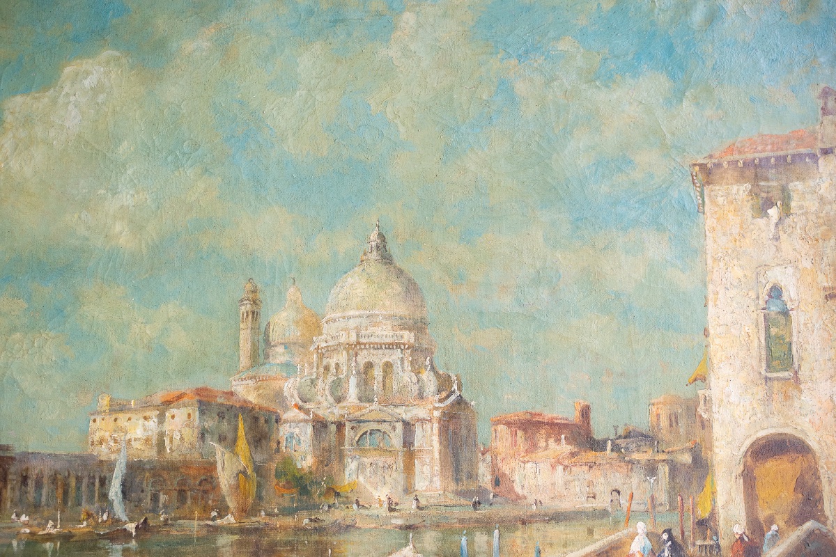 Vue de Venise avec l’église de la Salute – Eugenio Zeno Bonivento-photo-4