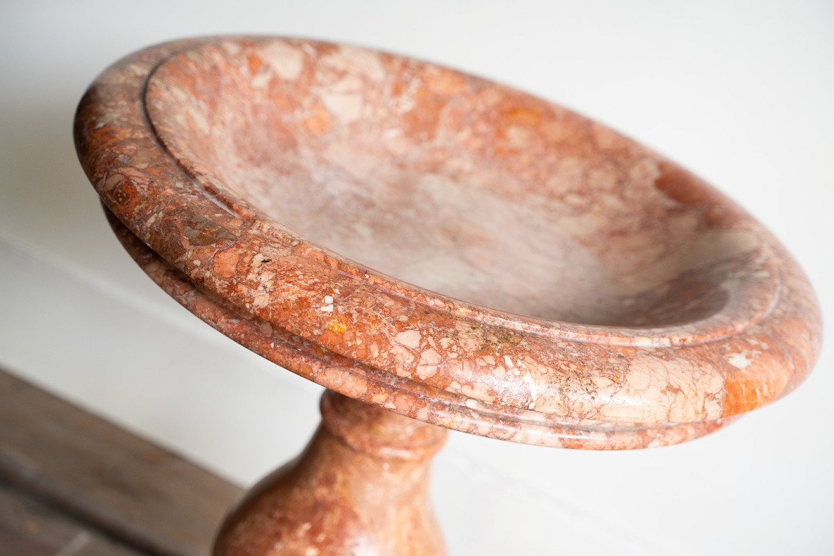 Baptismal Font In Breccia Pernice Marble-photo-1