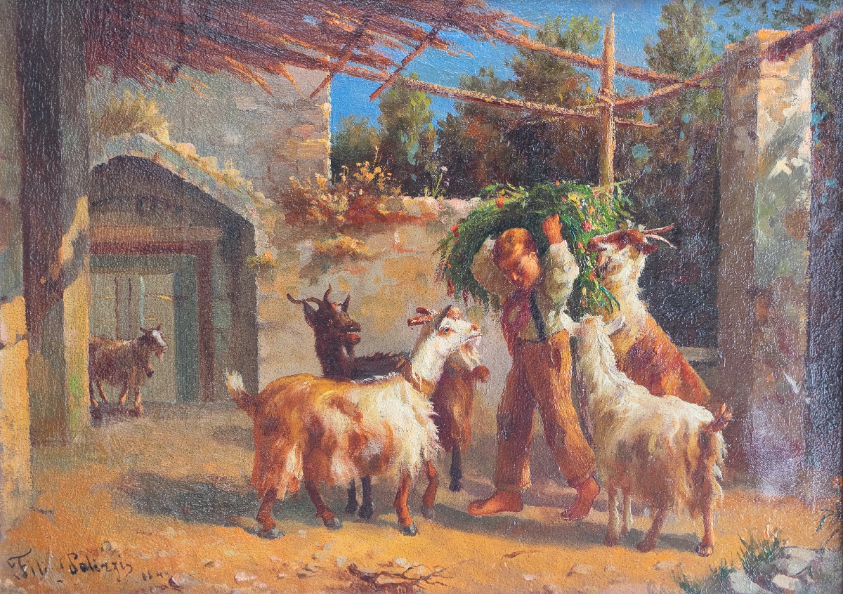 Scène champêtre avec des chèvres – Filippo Palizzi-photo-2