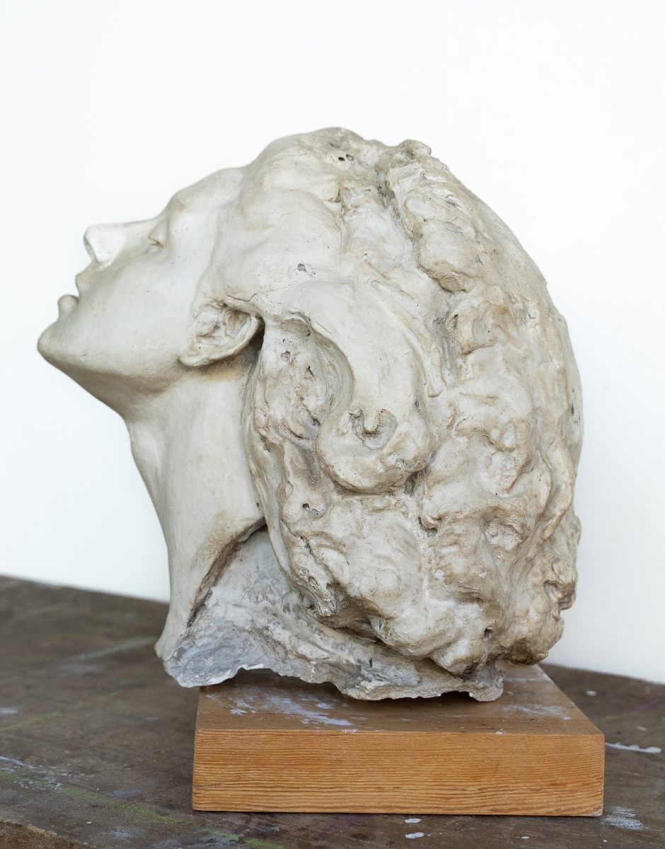 Tête féminine en plâtre – Giuseppe Siccardi, Bergame, début du XXe siècle-photo-4