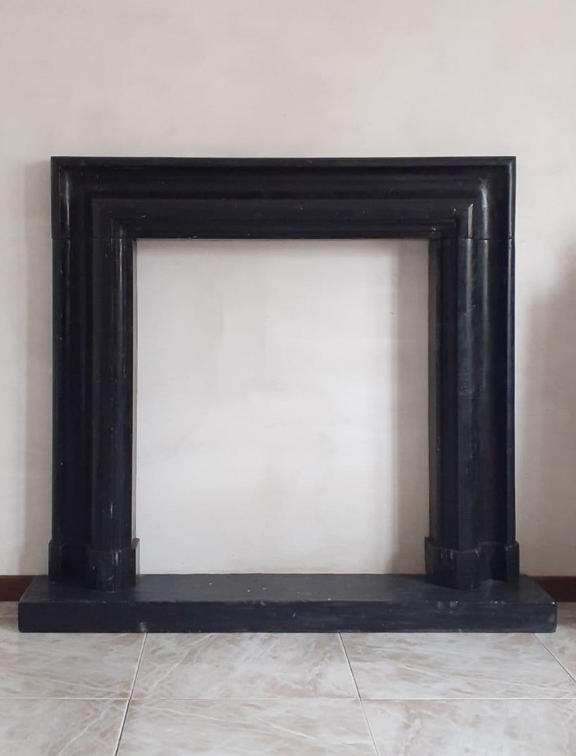 Rare Black Marquinia Marble Fireplace – Louis XIV Style