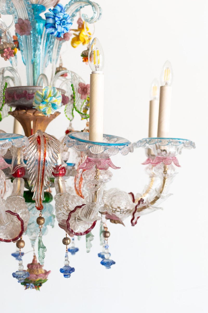 Murano Glass Chandelier – Italy, 1950s-photo-3