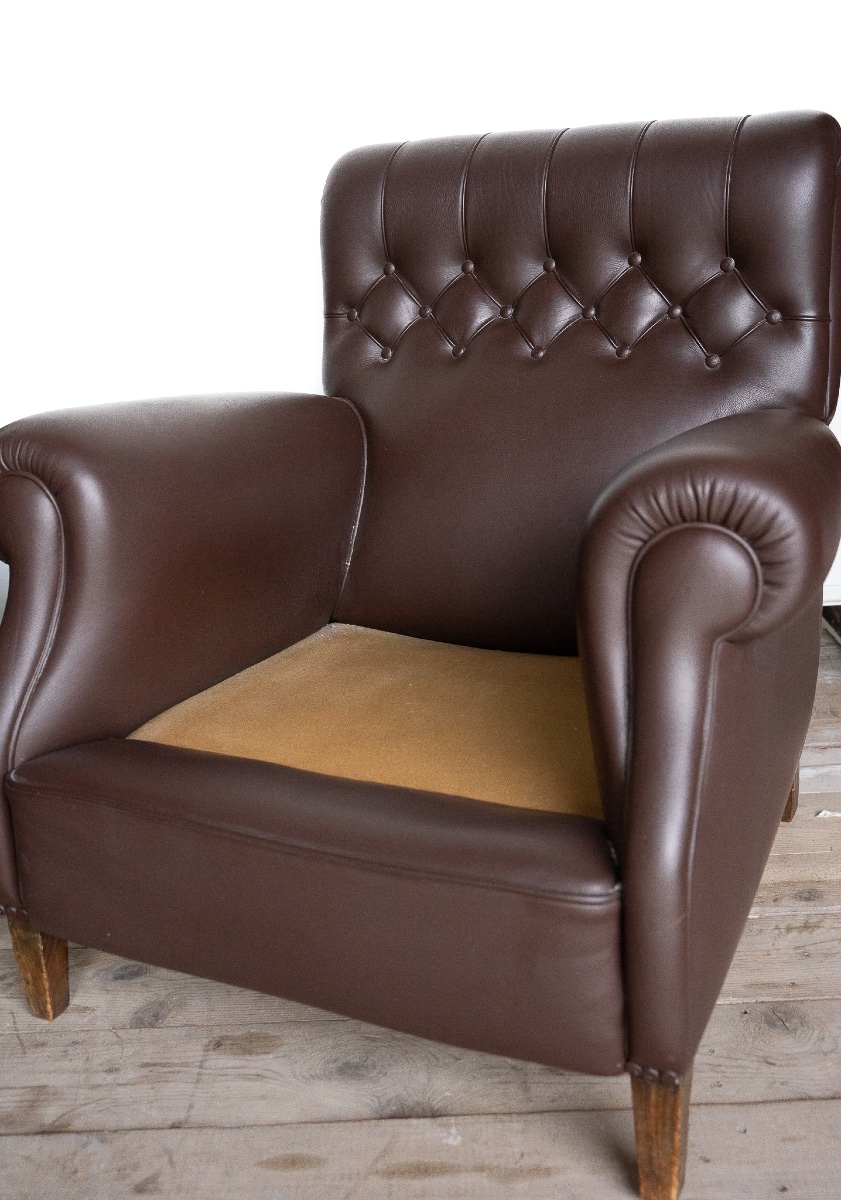 Pair Of Frau Armchairs In Dark Brown Leather – 1960s/70s-photo-2