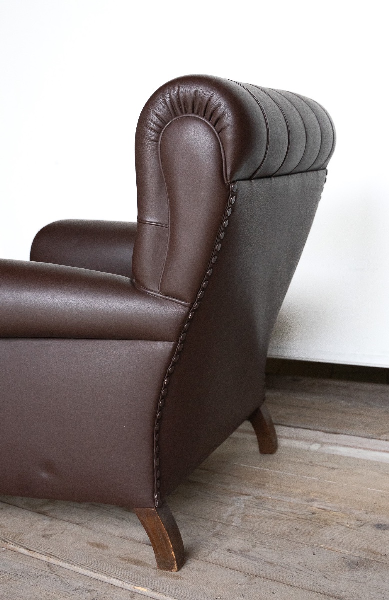 Pair Of Frau Armchairs In Dark Brown Leather – 1960s/70s-photo-7