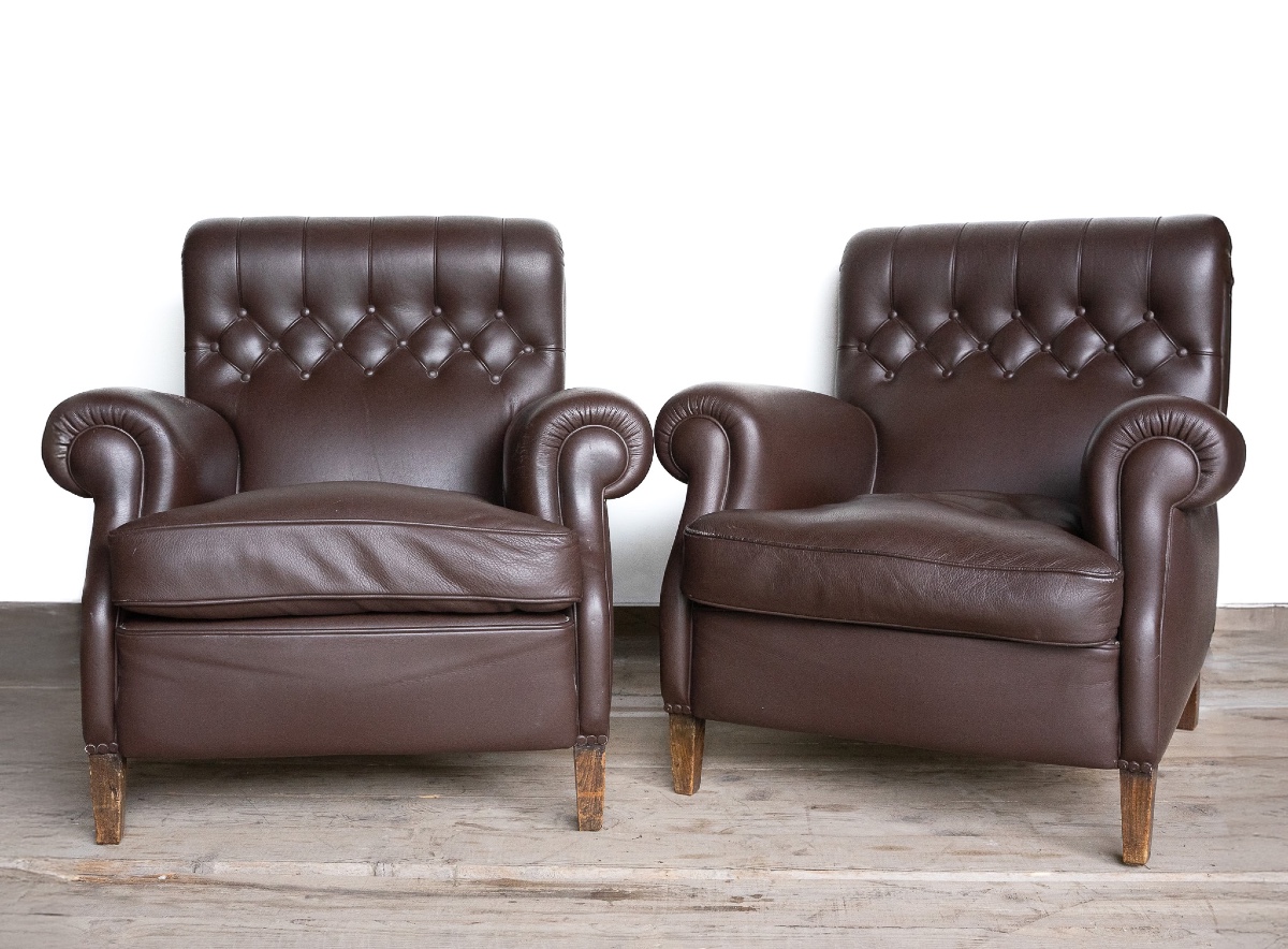 Pair Of Frau Armchairs In Dark Brown Leather – 1960s/70s