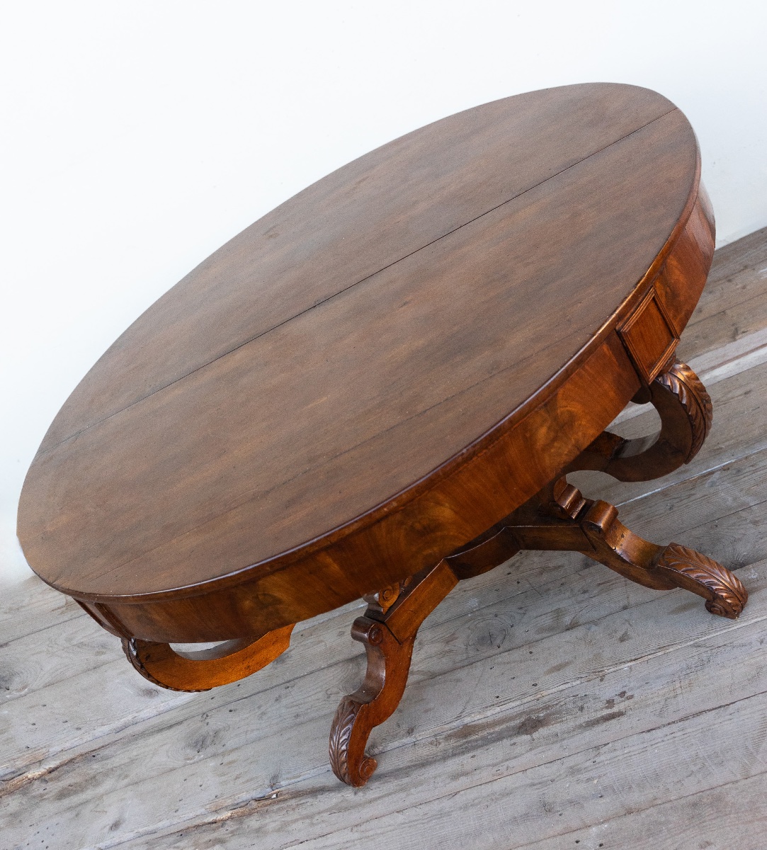 Round Walnut “cestello” Table – Mid 19th Century-photo-2