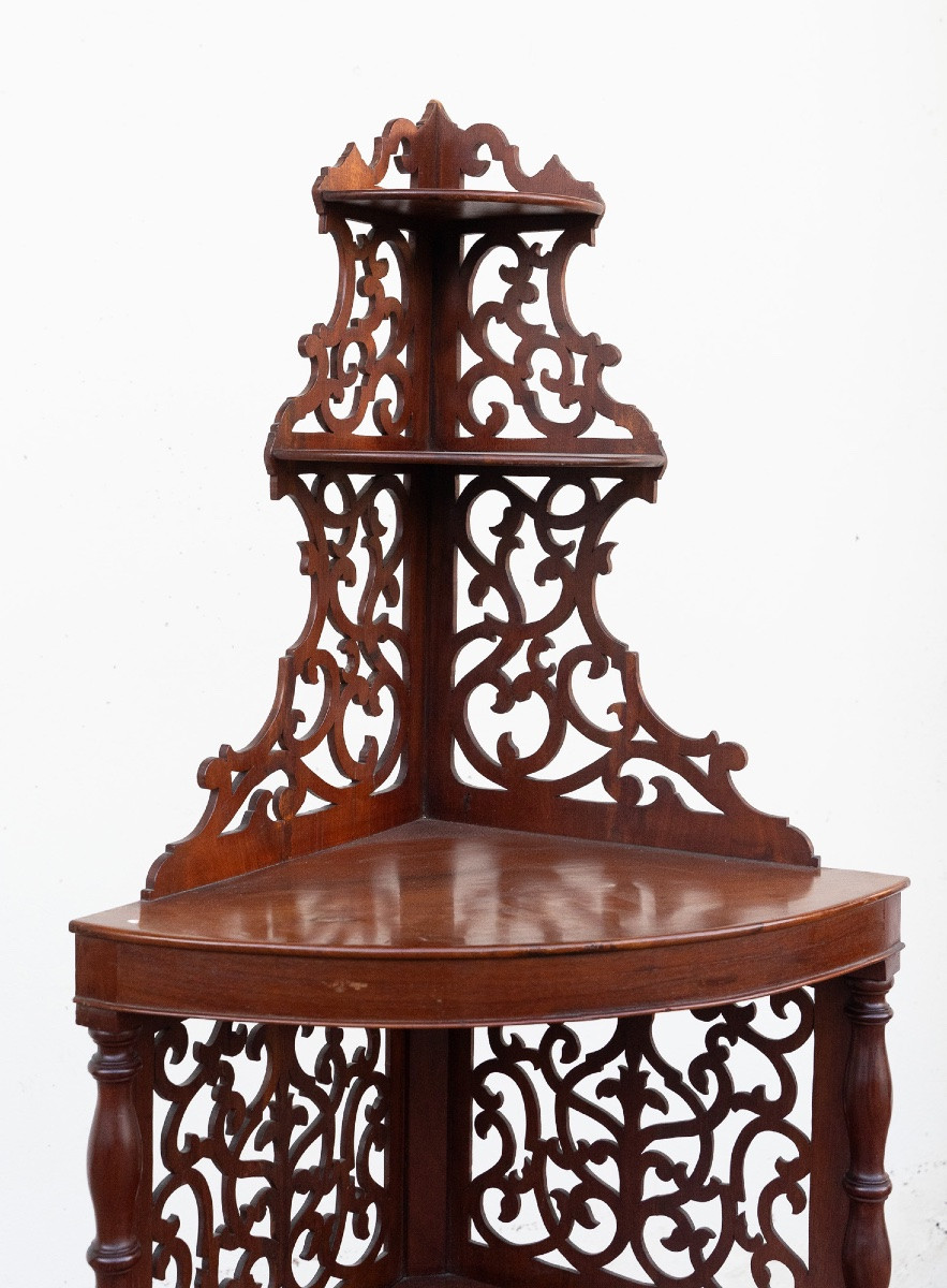 Paire d’encoignures en noyer – Émilie, XIXe siècle-photo-1