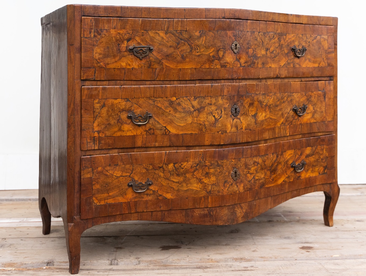 Vicenza Commode In Walnut And Walnut Burl – 18th Century-photo-2