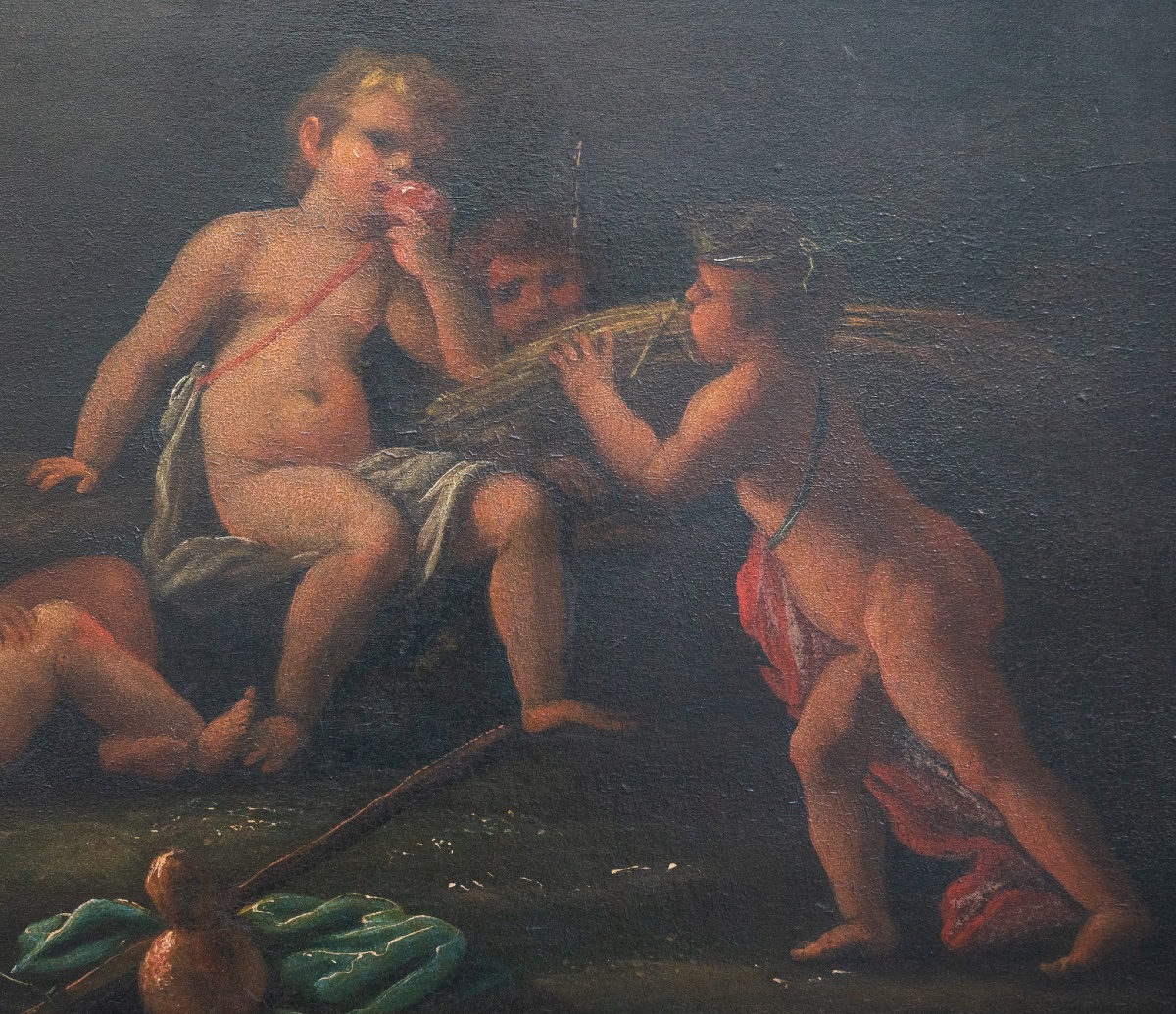 Paire de scènes de jeux d’enfants – École émilienne, fin du XVIIe siècle-photo-1