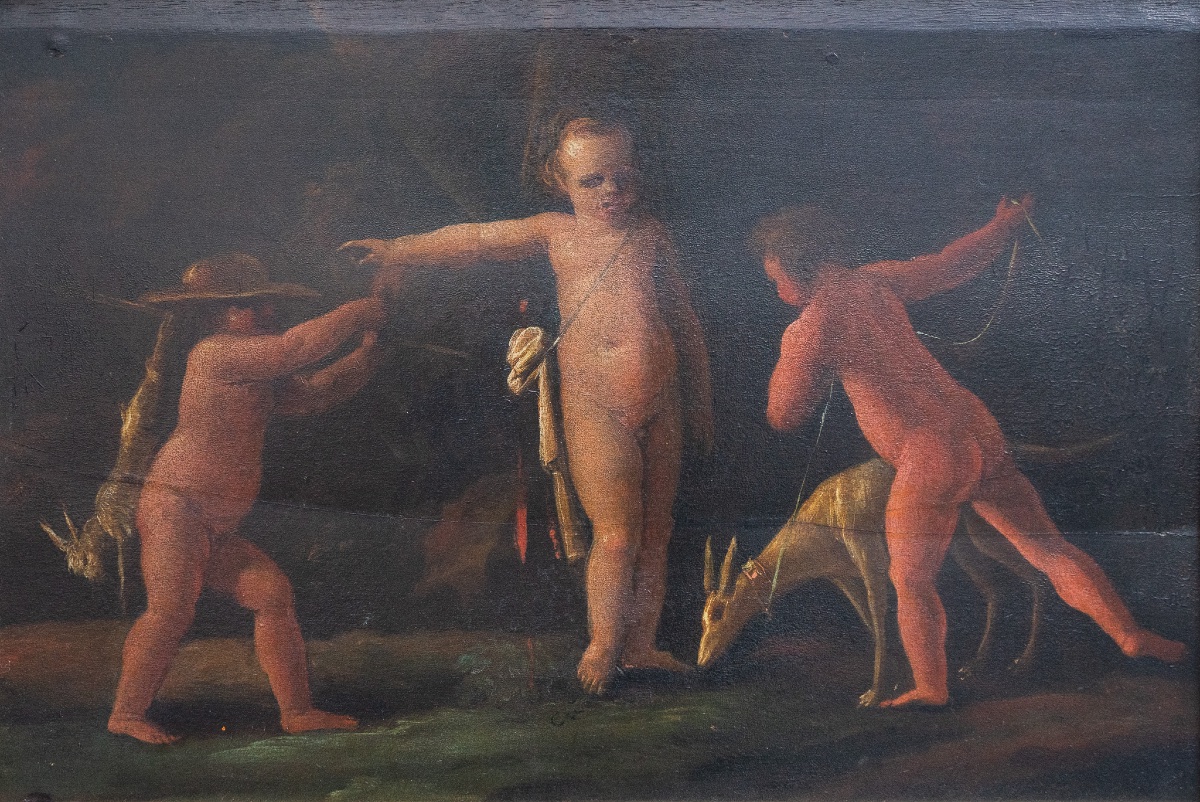 Paire de scènes de jeux d’enfants – École émilienne, fin du XVIIe siècle-photo-4