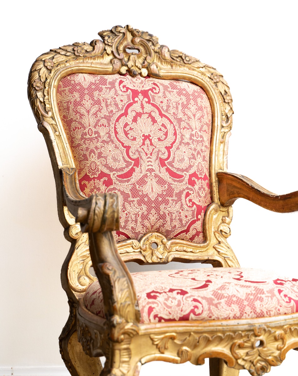 Gilded Wooden Baroque Armchair – Late 17th Century-photo-2