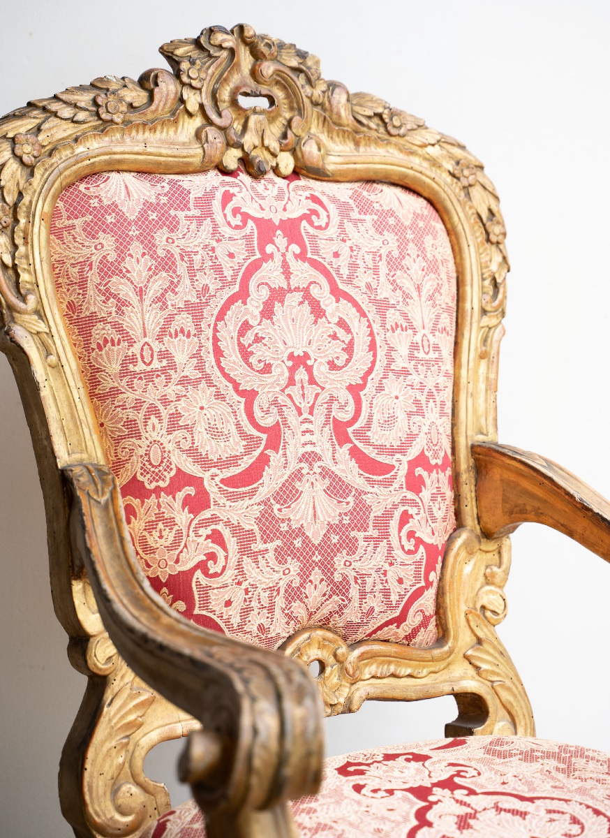 Gilded Wooden Baroque Armchair – Late 17th Century-photo-3