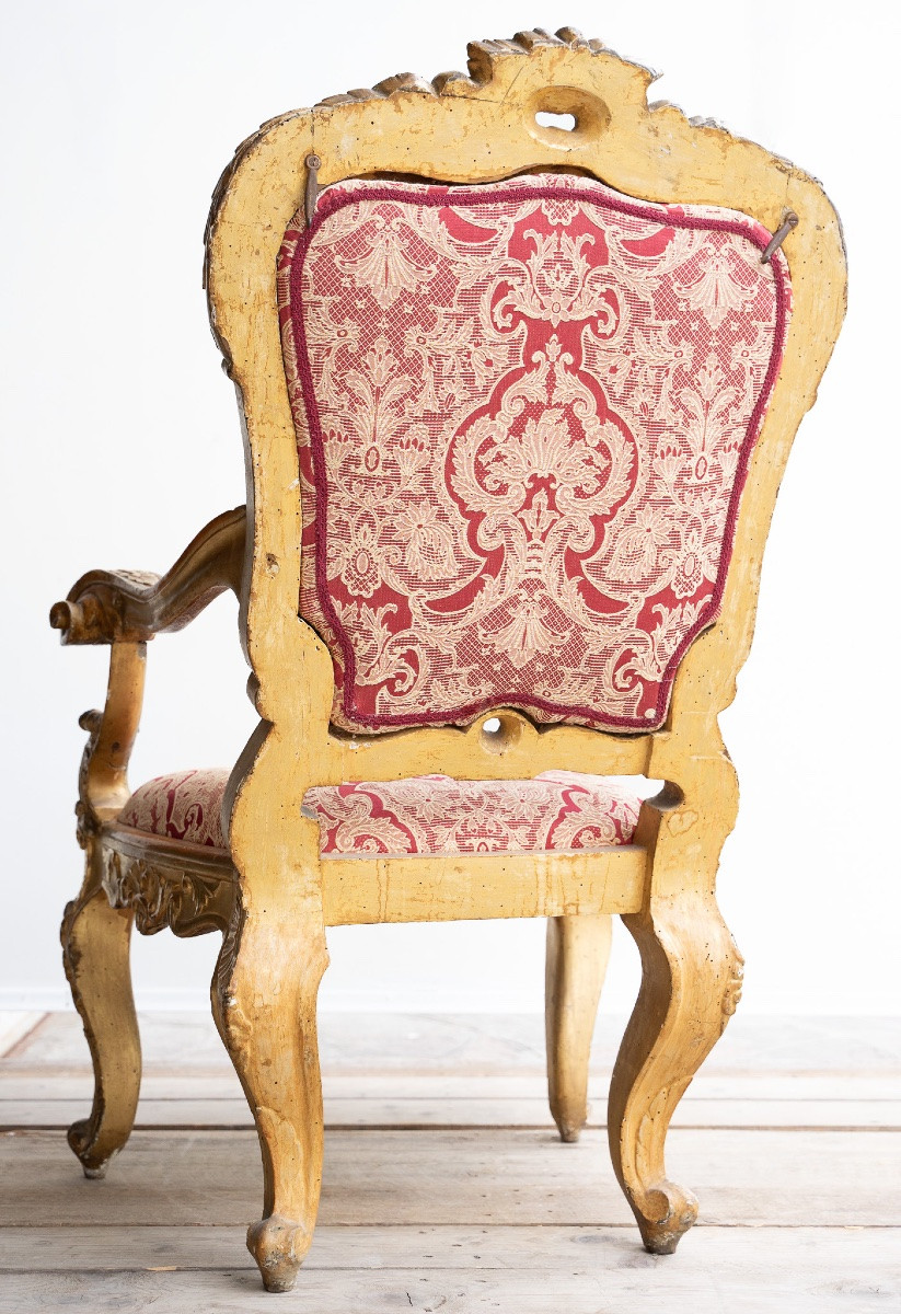 Gilded Wooden Baroque Armchair – Late 17th Century-photo-3