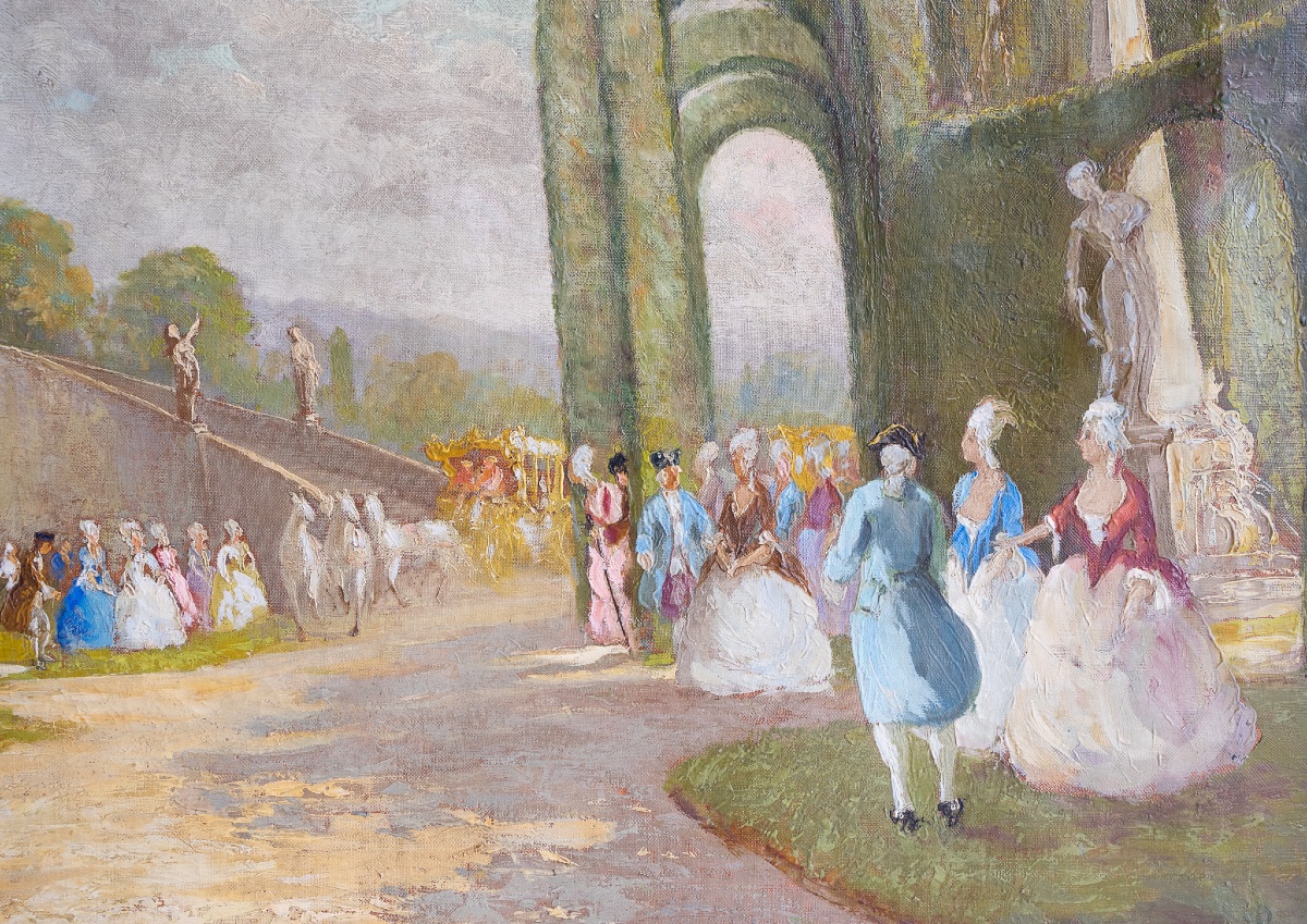 Dames et gentilshommes dans un jardin aristocratique – Eugenio Bonivento-photo-4
