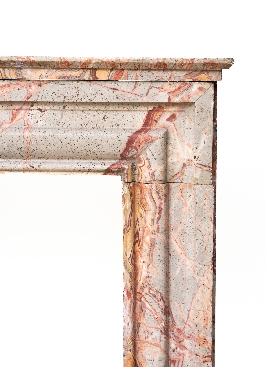 Antique Polychrome Marble Mantelpiece – Italy, Late 19th Century-photo-3
