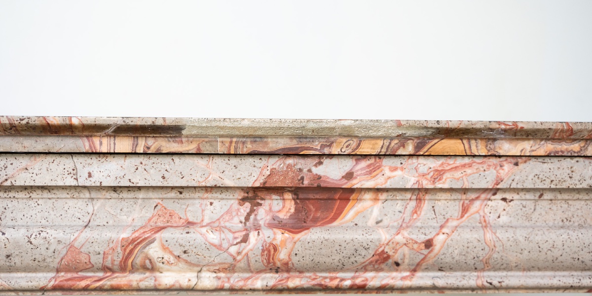 Antique Polychrome Marble Mantelpiece – Italy, Late 19th Century-photo-1