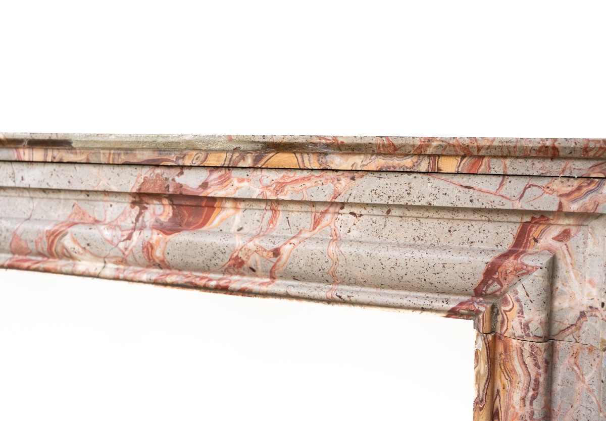 Antique Polychrome Marble Mantelpiece – Italy, Late 19th Century-photo-2