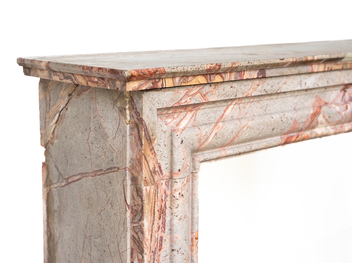 Antique Polychrome Marble Mantelpiece – Italy, Late 19th Century-photo-4