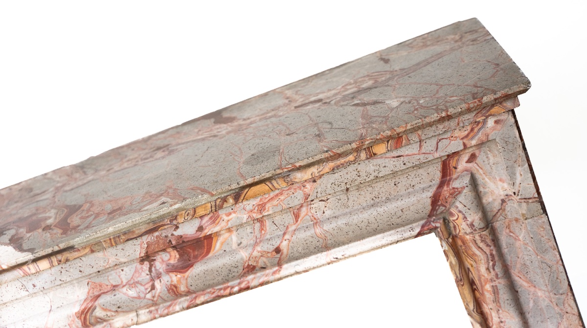 Antique Polychrome Marble Mantelpiece – Italy, Late 19th Century-photo-5
