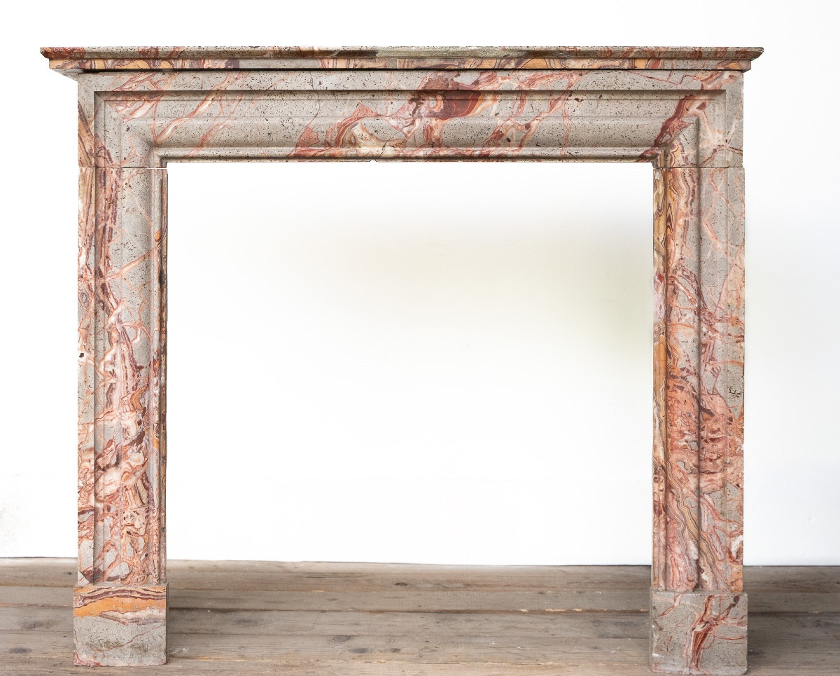 Antique Polychrome Marble Mantelpiece – Italy, Late 19th Century