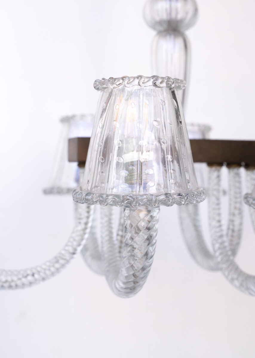 Lustre en verre de Murano par Fratelli Toso-photo-3