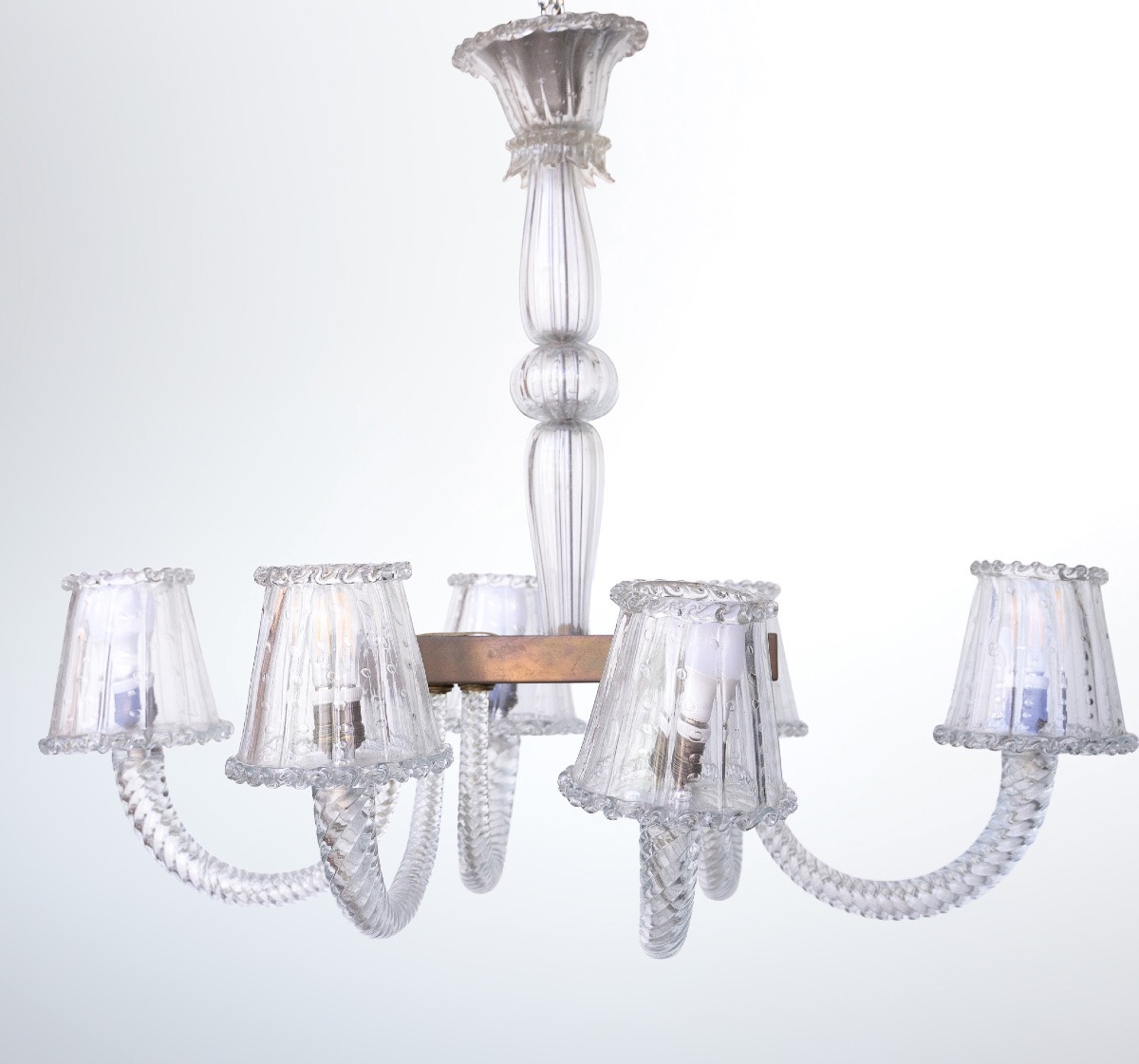 Lustre en verre de Murano par Fratelli Toso-photo-2