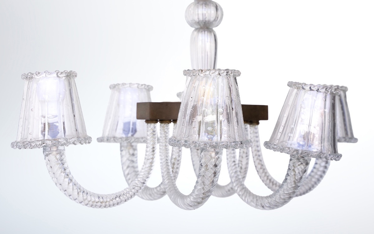 Lustre en verre de Murano par Fratelli Toso-photo-3